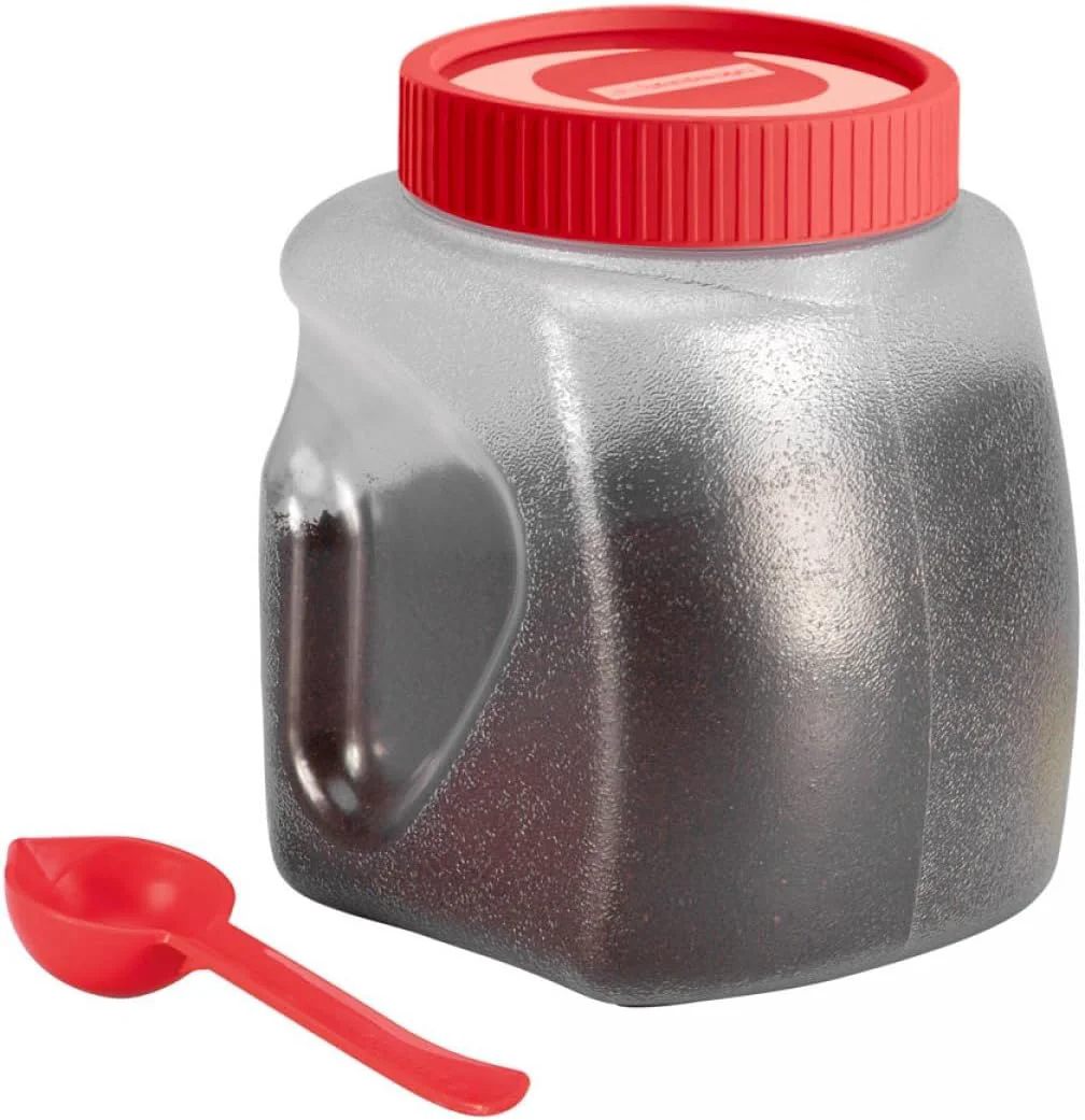 Genuine Tribello Large 22 OZ Ground Coffee Container For Coffee Beans Plastic Jar With Screw On Lid For Dry Food Sugar Flour Functional