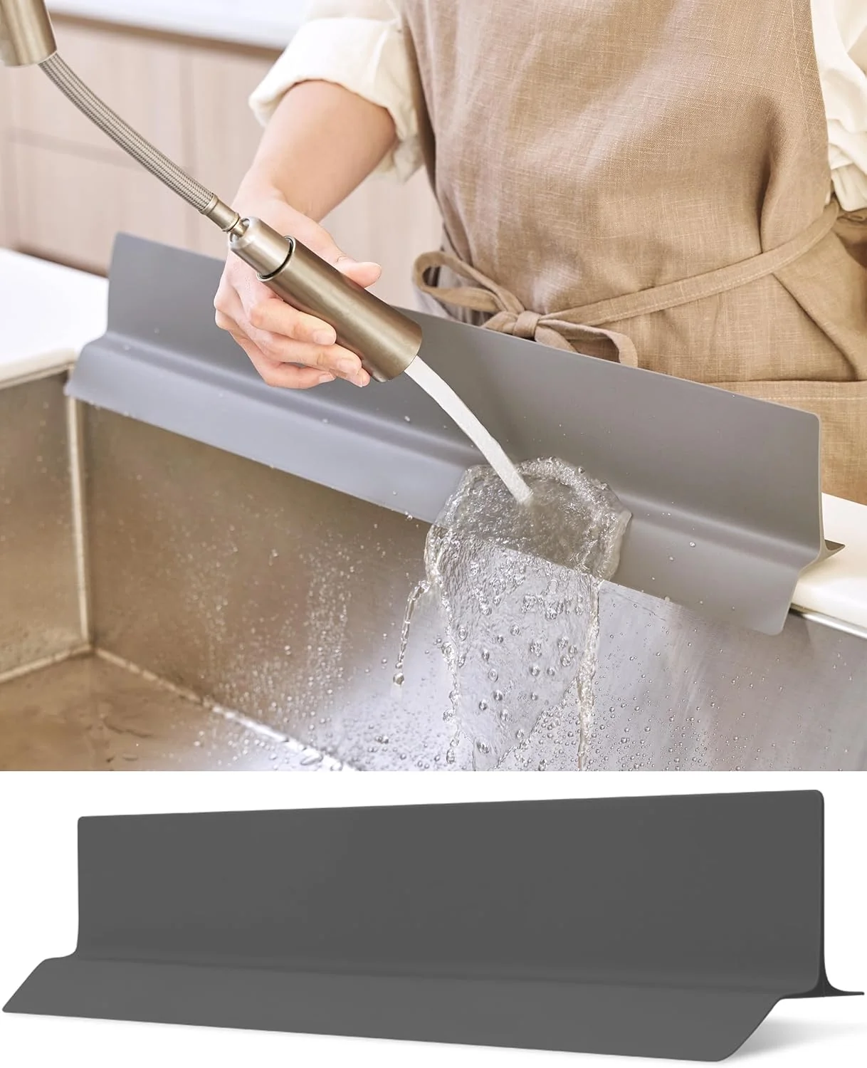 Natural Premium Silicone Kitchen Sink Splash Guard 23 Smooth