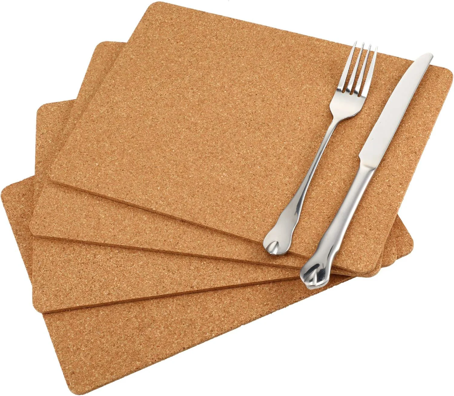 Premium Boao 4 Pack Rectangle Cork Board Coasters for Hot Dishes 11'' x 8'' Cork Trivet Placemat Hot Pad Sheet Heat Resistant for Kitchen Countertops Table Pots Pans Restaurant Cafe Wedding Supplies Detailed