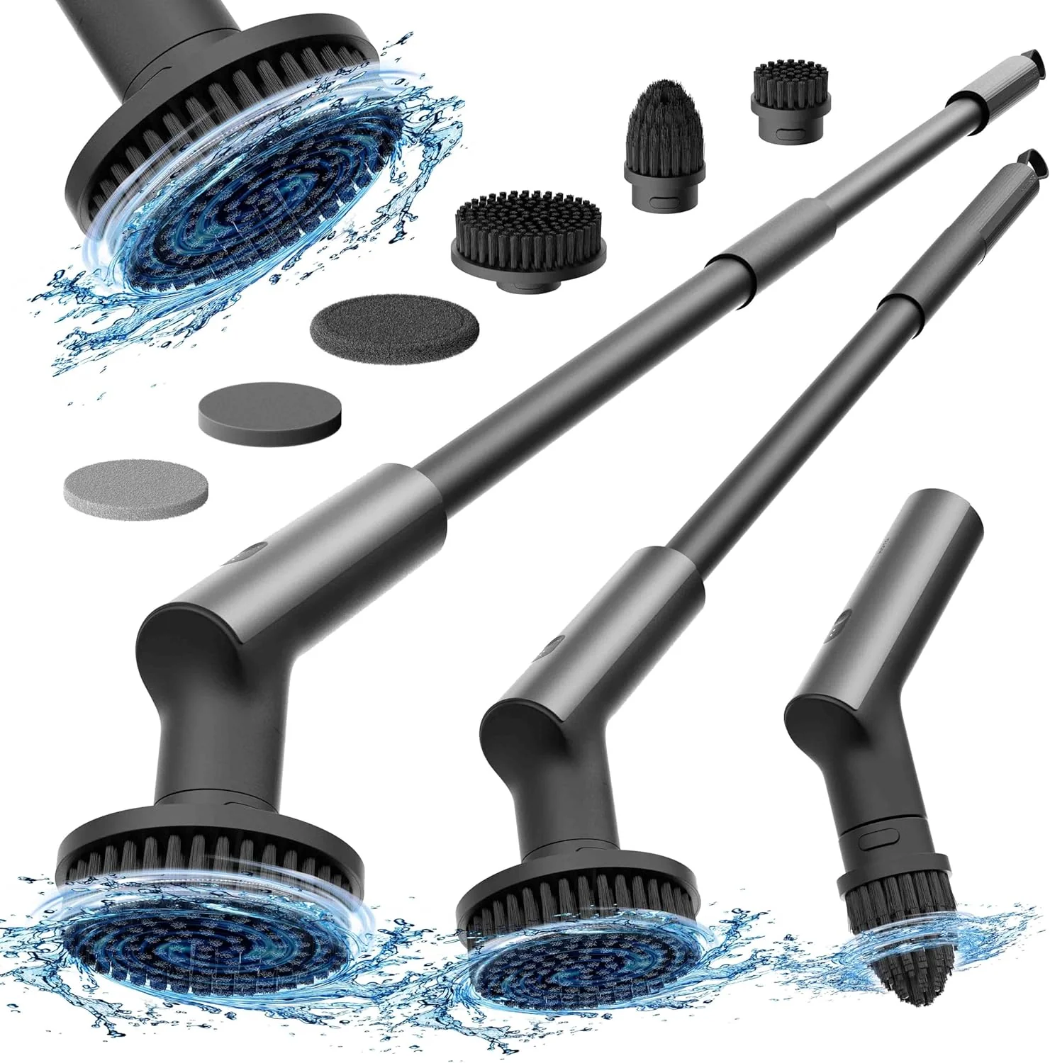 Premium Material Hoto Cordless Electric Spin Scrubber IPX7 Full Body Waterproof Bathroom Cleaning Brush Max 22 in-lb Shower Scrubber Brush with Long Handle Consistent