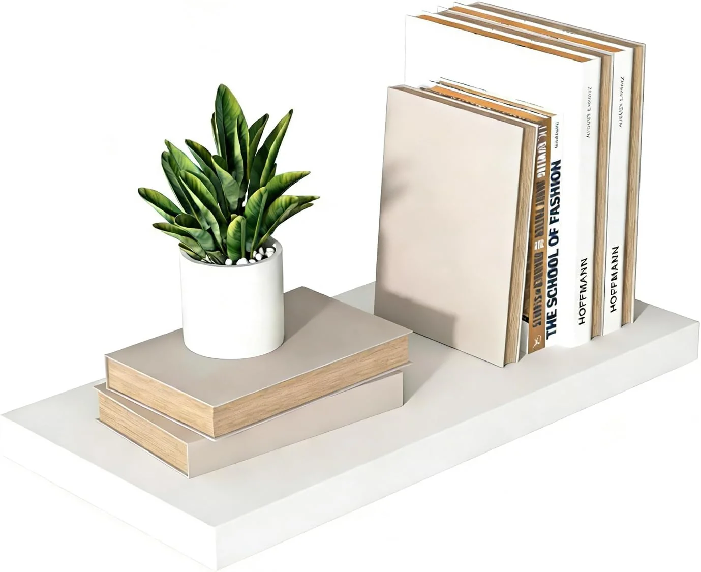 Quality Wall Shelf Set of 1 White Floating Shelves 24 in W x 10 in D x 1 in H Wooden Floating Wall Shelf with Invisible Brackets for Living Room Bedroom Bathroom Kitchen Storage and Decor Advanced