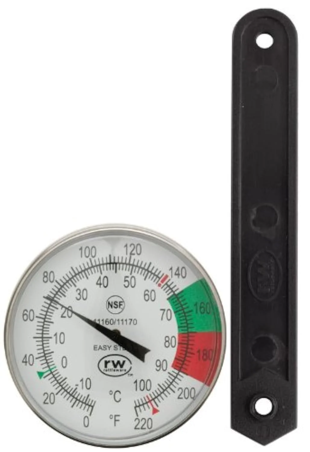 Innovative Rattleware 5-Inch Dial Thermometer Kit Stainless Steel Easy Steam Probe with 1.75-Inch Dial NSF Calibration Tool and Adjustable Clip for Convenient
