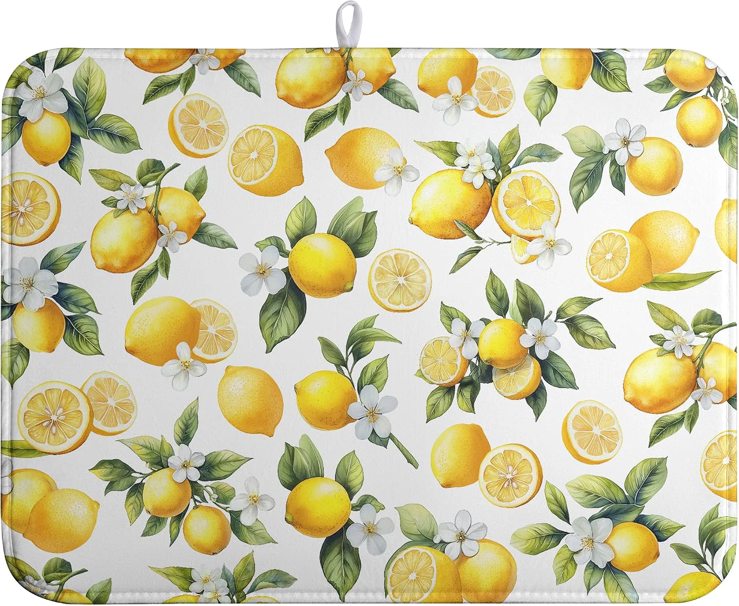 Environmentally Friendly Lemon Dish Drying Mat Spring Summer Kitchen Dish Drying Pad Absorbent Drying Mat for Countertops Dish Dryer Mat Microfiber Dishes Drainer Pad Dish Drying Rack Mat 18x24 in Original Design