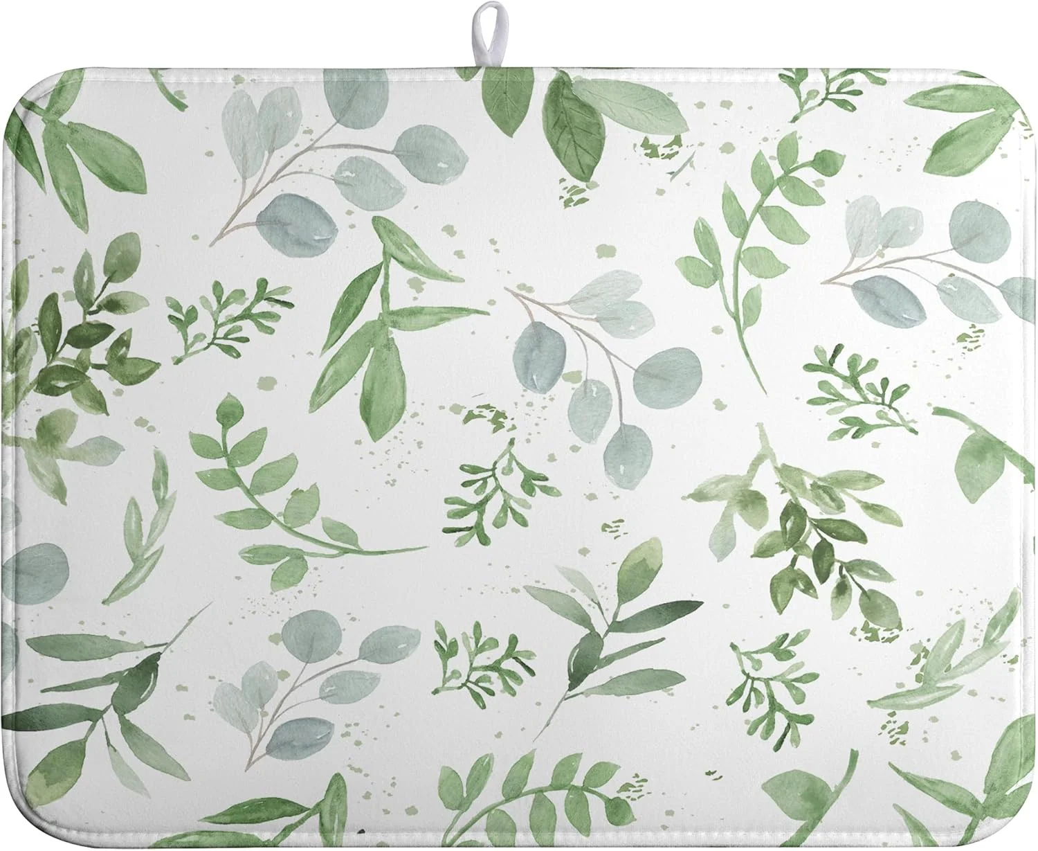 Dependable Summer Sage Green Leaves Dish Drying Mat Spring Eucalyptus Leaf Kitchen Dish Drying Pad Absorbent Dish Dryer Mat for Kitchen Countertops Microfiber Dishes Drainer Pad Dish Drying Rack Mat 18x24 in Sophisticated