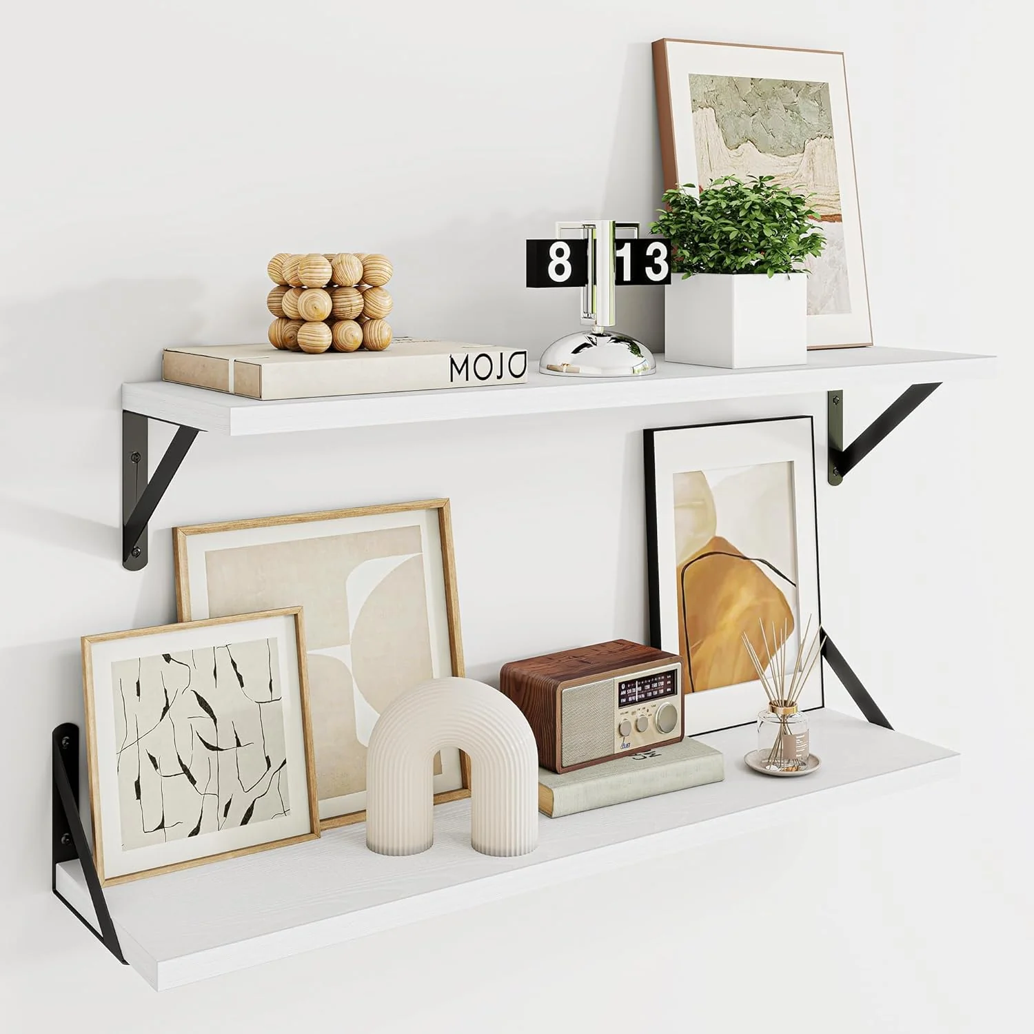 Luxury Dreamland Deep Floating Shelves for Wall 30W x 8D Wall Shelves Set of 2 30 inch Floating Shelf with Sturdy Metal Brackets for Living Room Original