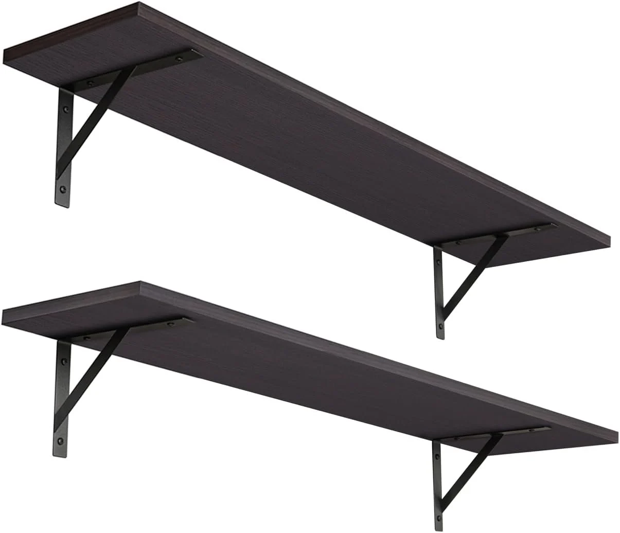 Fashionable Dinzi LVJ Long Wall Shelves 31.5 Inch Wall Mounted Shelves Set of 2 Easy-to-Install Wall Storage Ledges with Sturdy Metal Brackets for Living Room Exceptional