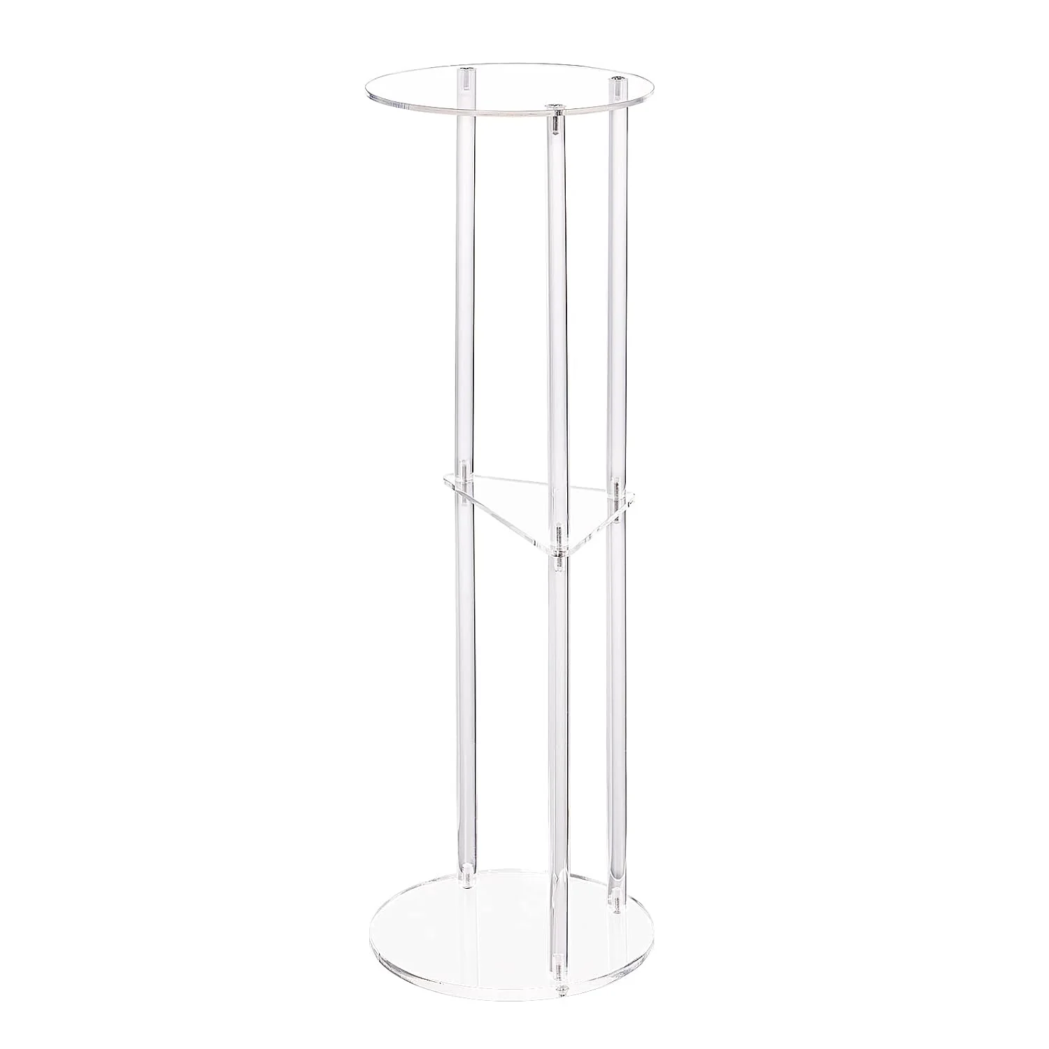 Premium Material Hmyhum Clear Acrylic Drink Table for Small Spaces Small Martini Drink Side Table for Living Room 3 Tiers C Shaped 8 L x 8 W x 26 H Refined