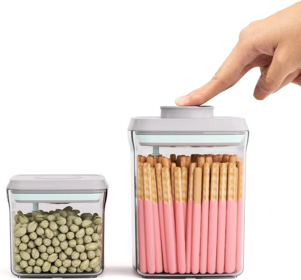 Expertly Made Pop Air Tight Containers Stackable- 2-Pack Ce Storage Containers with Lids Airtight Leakproof Pop Up Containers for Organizing 1.5Qt 0.5Qt Sustainable