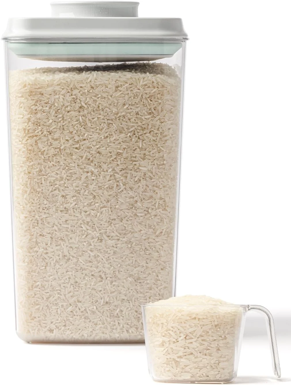 Next-Generation Large Airtight Food Storage Containers with Measuring Cup 4L Airtight Pop Top Rice Storage Container 6.06 lbs 2.75kg Classic