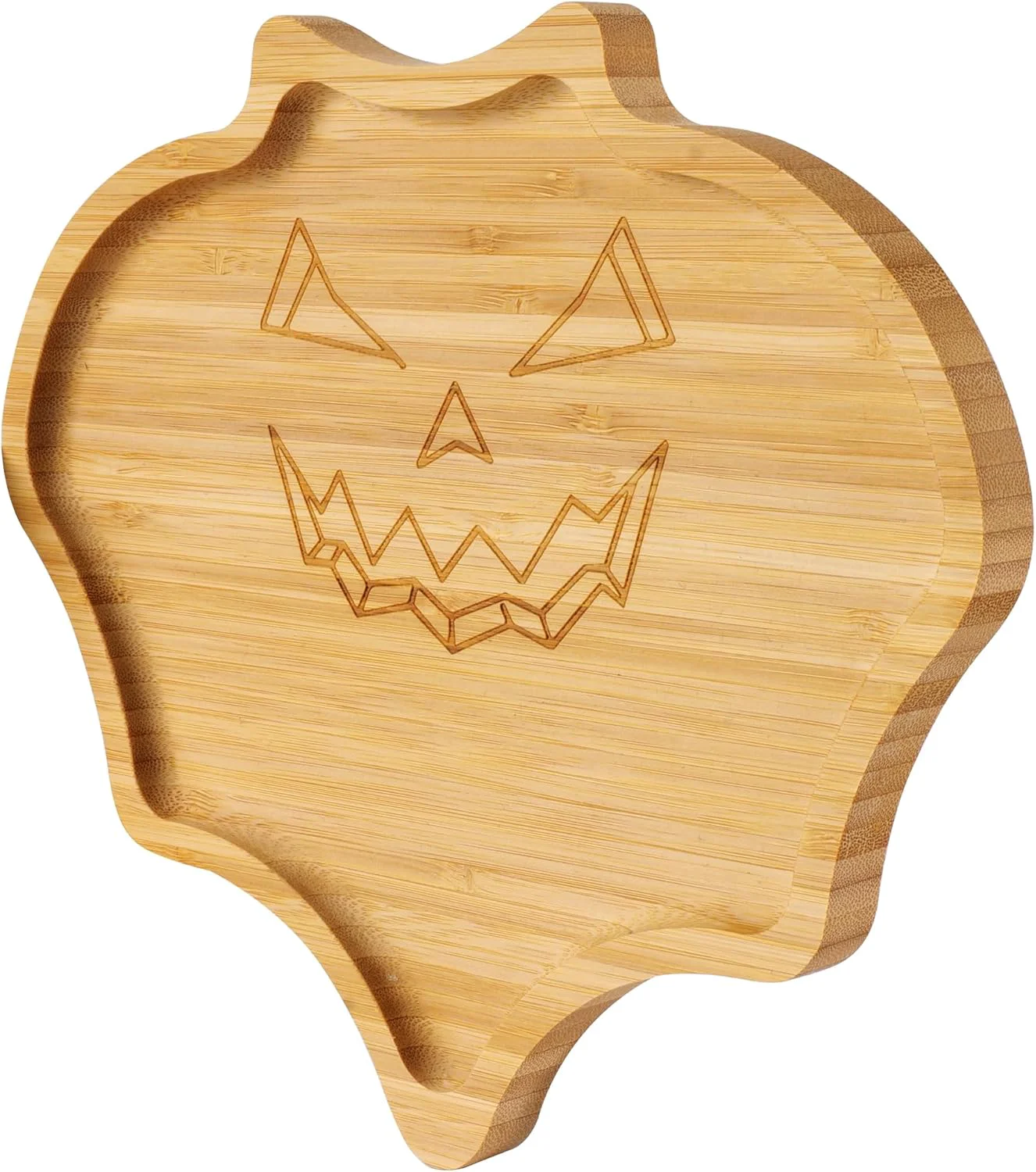 Professional TJ POP Halloween Bat-Shaped Bamboo Serving Tray - 10 x9 Spooky Bat Snack Dessert Platter Eco-Friendly Natural Wooden Charcuterie Board for Candy Environmentally Friendly