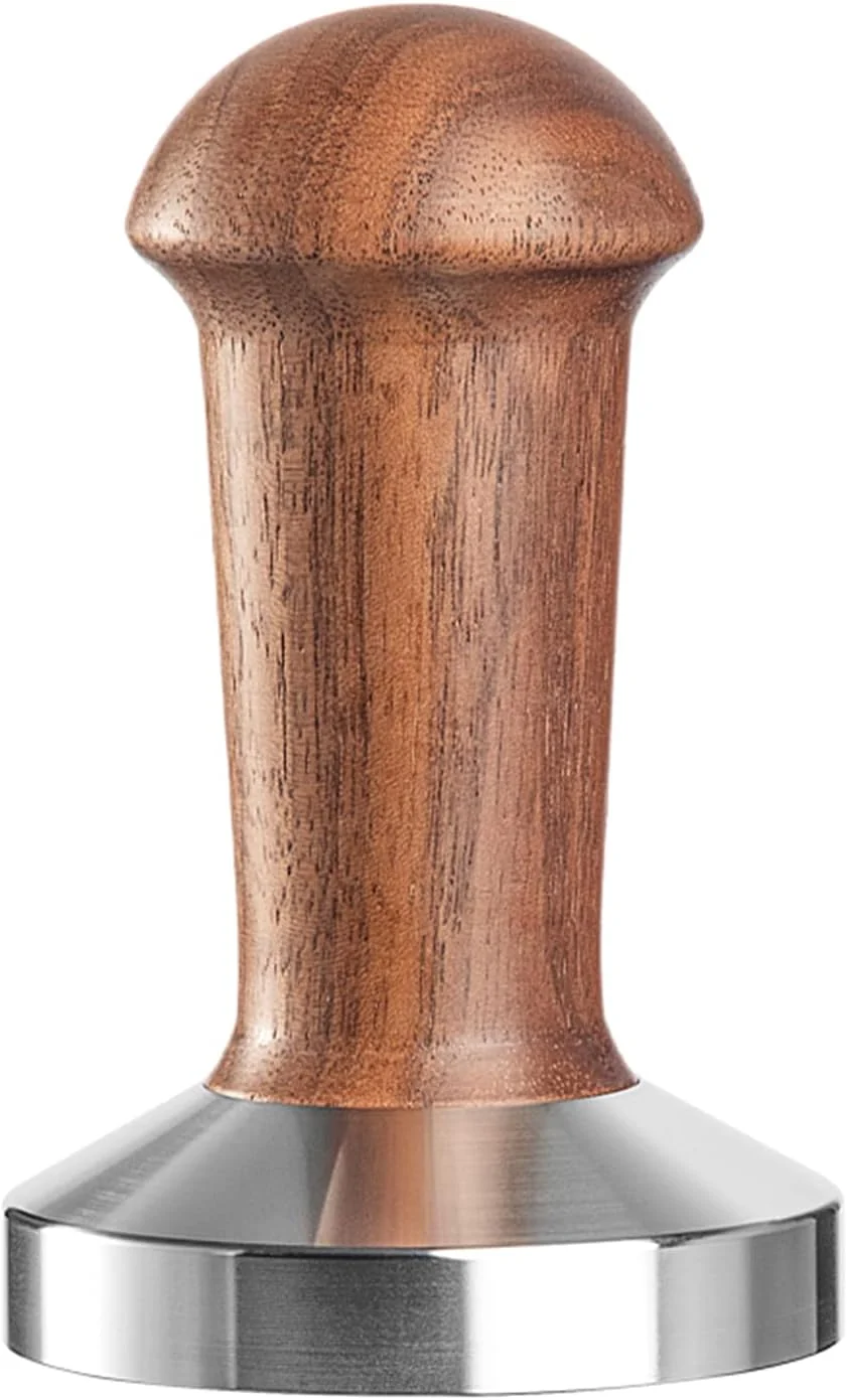 Fine MOJAE 58.5mm Espresso Tamper Coffee Tamper Espresso Press Tool with 304 Stainless Steel Flat Base and Walnut Wooden Handle for Barista Espresso Machines Fits for 58mm Portafilter Carefully Designed