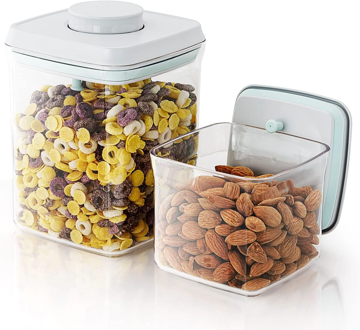 Refined Pop Airtight Food Containers - Set of 2 Kitchen Storage Containers with Lids I for Ce and Pantry Storage - Includes 1.5Qt and 0.5Qt Sizes Smooth