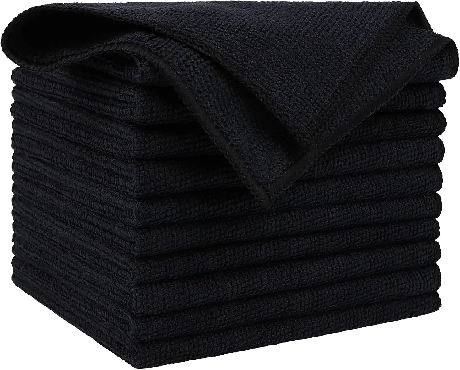Original Design AIDEA Microfiber Cleaning Cloth-10PK Black Microfiber Towels 12×12 Minimalist