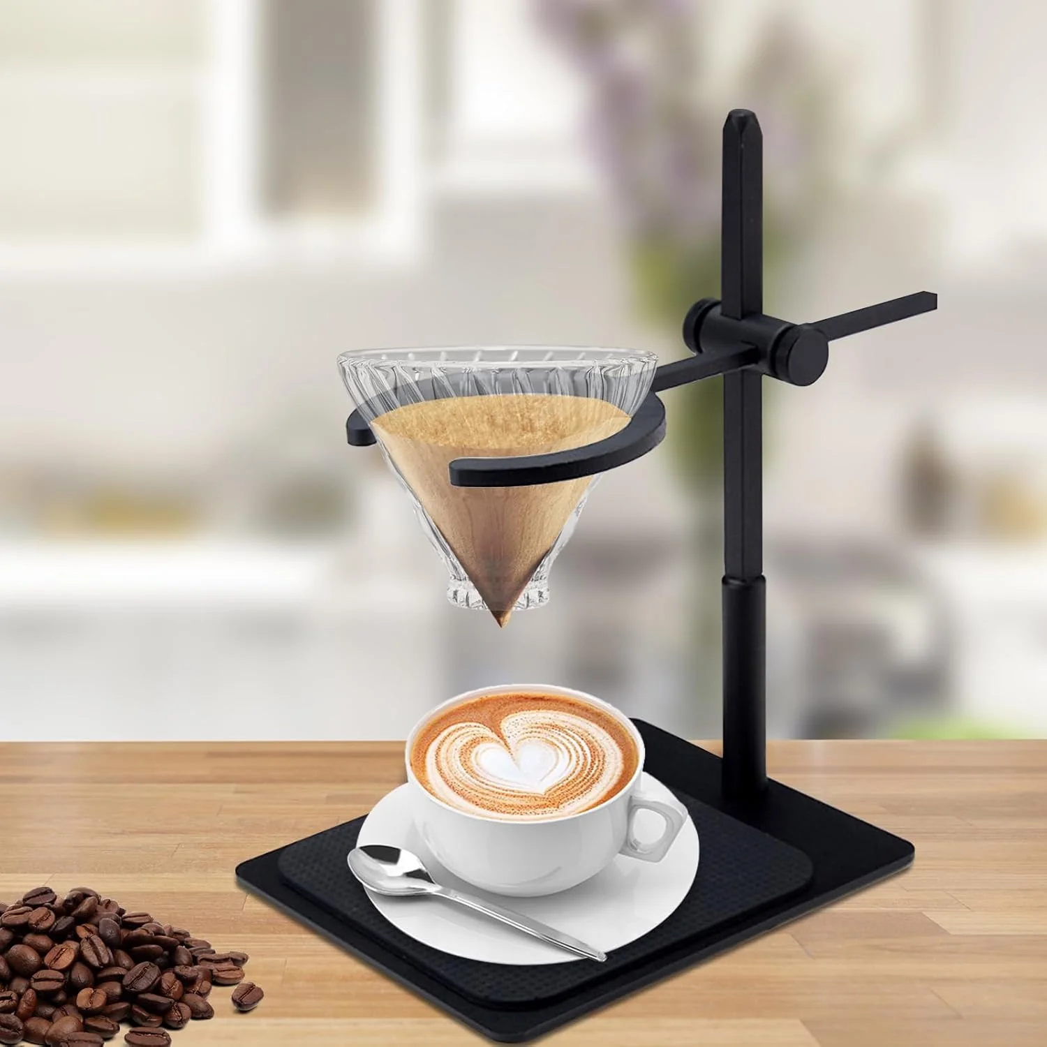 First-Class Xuthusman Coffee Dripper Holder Silicone Base Glass Funnel Stand Portable Coffee Dripper Rack Hight Adjustable for Home Kitchen Practical