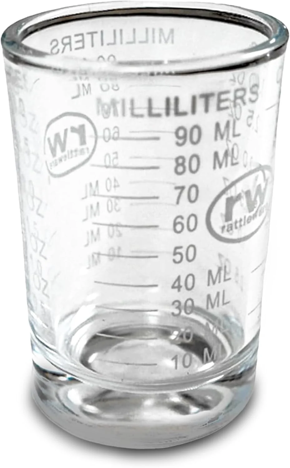 Long-Lasting Rattleware 3 Oz Measuring Shot Glass - Premium and for Bar Cart and Gatherings Clear 1 Piece Organic