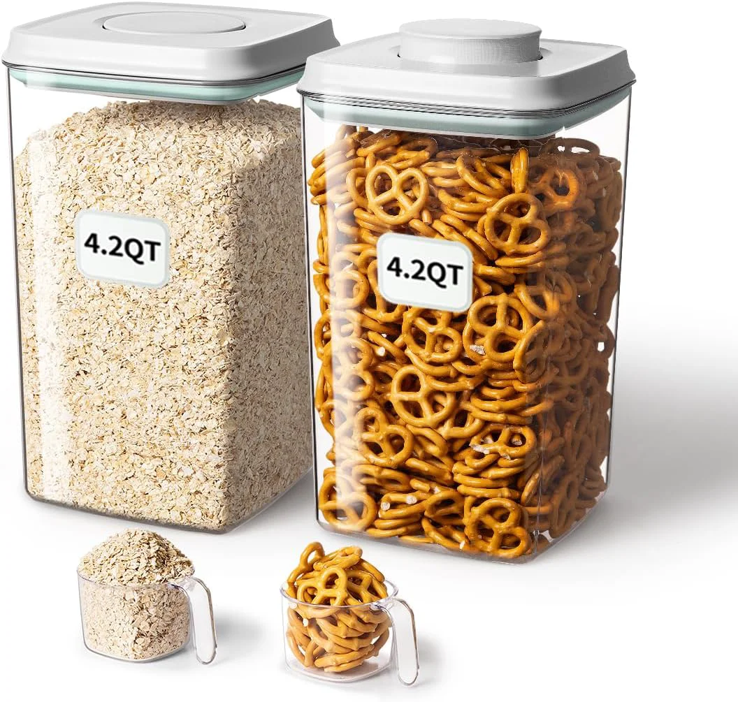 Selected Ankou Airtight Food Storage Container with Pop Lid 130ml Scoop 4L 4.2qt 2 BPA- Ce Rice Flour Pasta Snack Container Carefully Designed