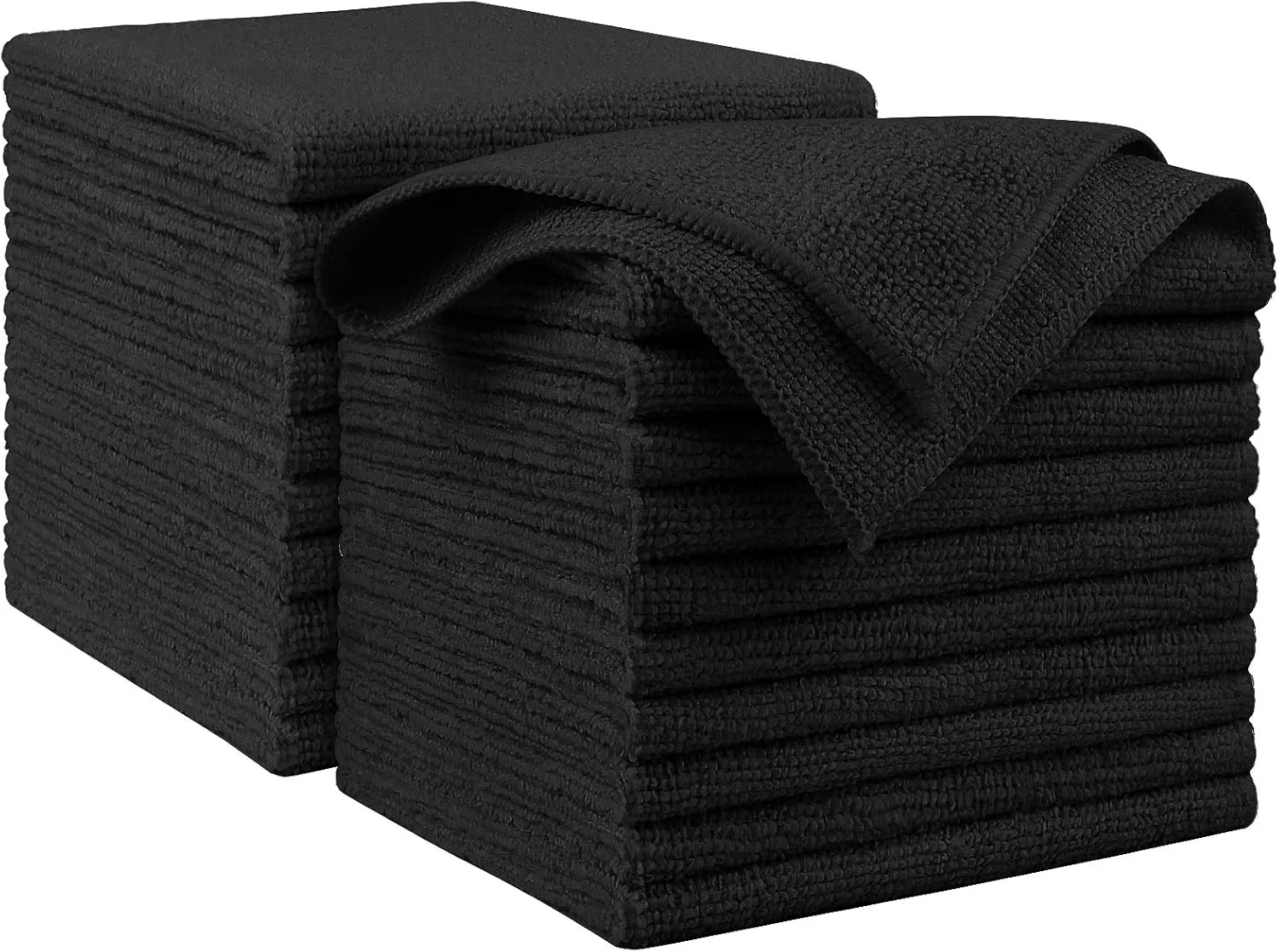 Premium AIDEA Microfiber Cleaning Cloth Black 20PK Microfiber Towels 11.5 ×11.5 Easy-to-Use