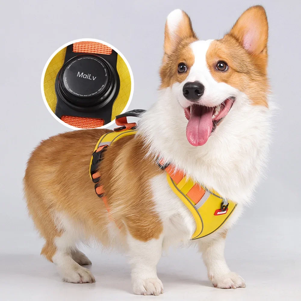 Lightweight Reflective No-Pull Dog Harness Vest with AirTag Holder Optimized