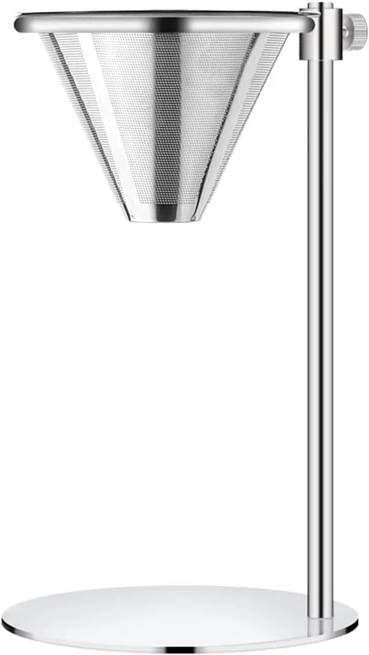 Practical Stainless Steel Pour Over Coffee Maker Adjustable Stand Double-layer Filter Modern