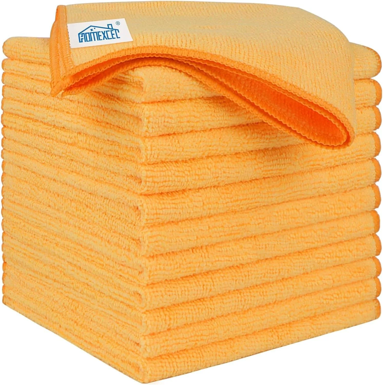Official Homexcel Yellow Microfiber Cleaning Cloths 12 Pack 12.5 x 12.5 inch Microfiber Towel for Cars Ultra Absorbent Car Washing Cloth Detailed