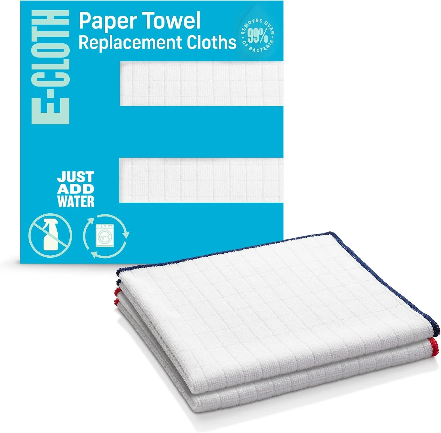 Easy-to-Use E-Cloth Wash amp Wipe Dish Cloth Microfiber Cleaning Cloth Reusable Paper Towel Cloths Dish Towels for Drying Dishes Glassware Cookware and Countertops 100 Wash 2 Count Environmentally Friendly