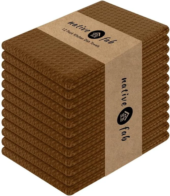 Eco-Friendly Native Fab Waffle Weave Dish Towels 12 Pack Trusted
