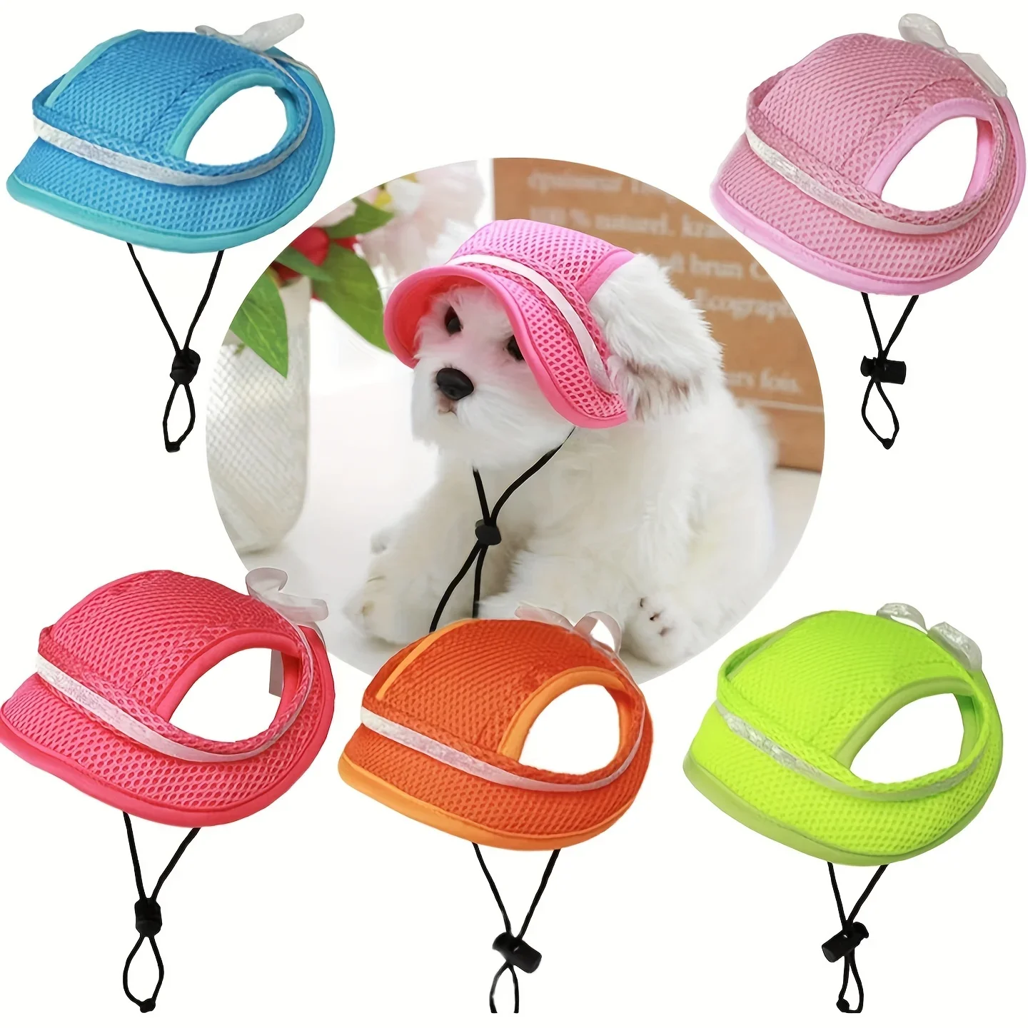 Stylish Chapeau de protection solaire pour animaux de compagnie avec nœud - Chapeau réglable et élégant pour chiens et chats Genuine