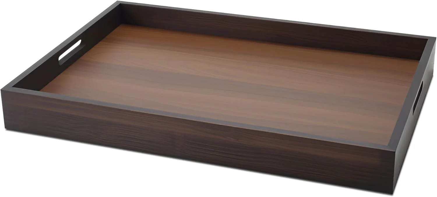 Luxury Wood Serving Tray 13 x8.7 x1.5 Small Food Tray for Party Dining Home Decor Bed Bathroom Living Room Drink Coffe Table High-End