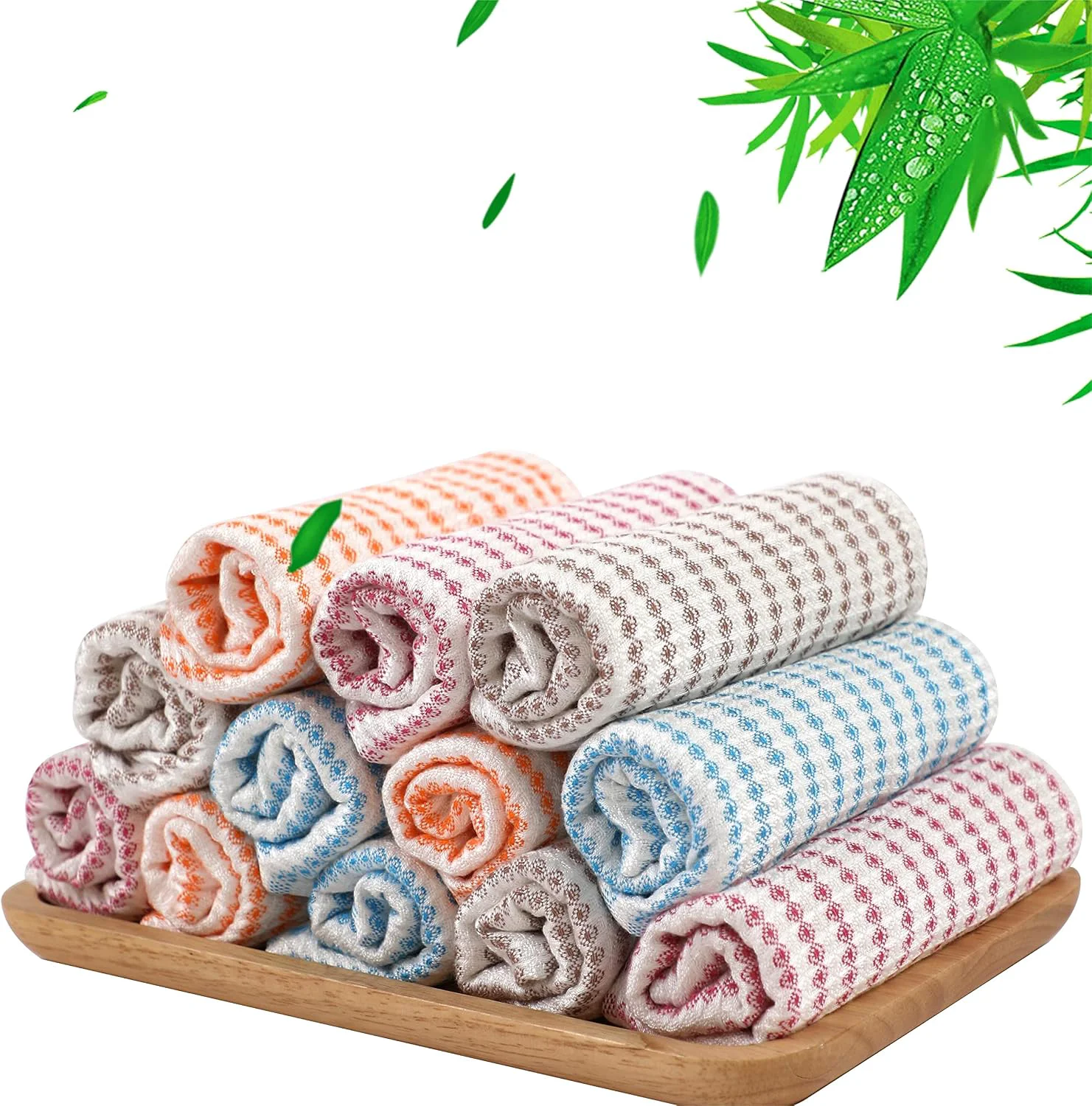 Prestigious Dish Cloths 12 Pack Waffle Reusable Cleaning Cloths 14''x10'' Multi-Color High-Grade