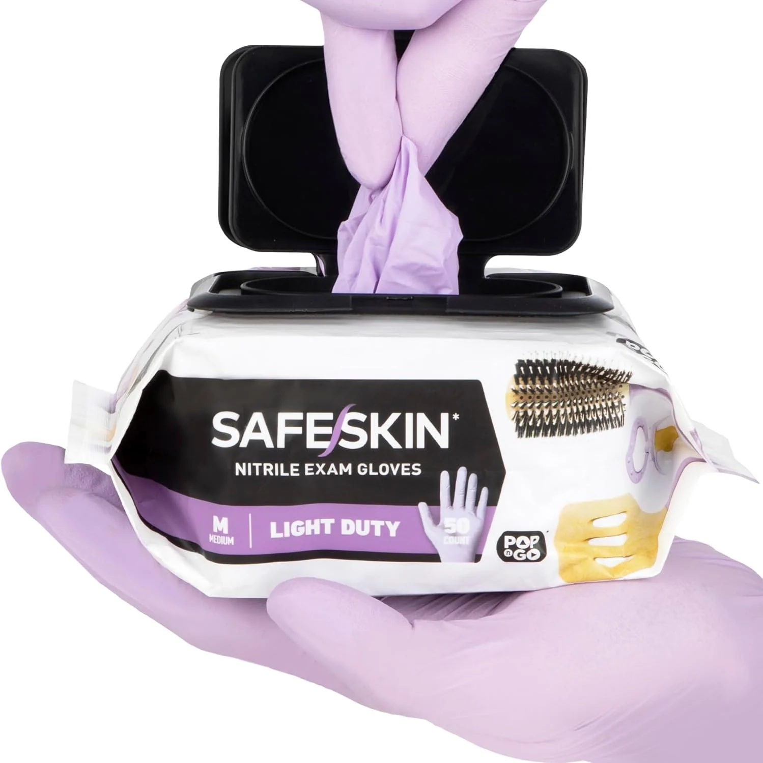 Next-Generation Safeskin Disposable Nitrile Gloves in POP-N-GO Pack of 50 or 200 Powder - Hair Cleaning Medical Use Food Handling Soft