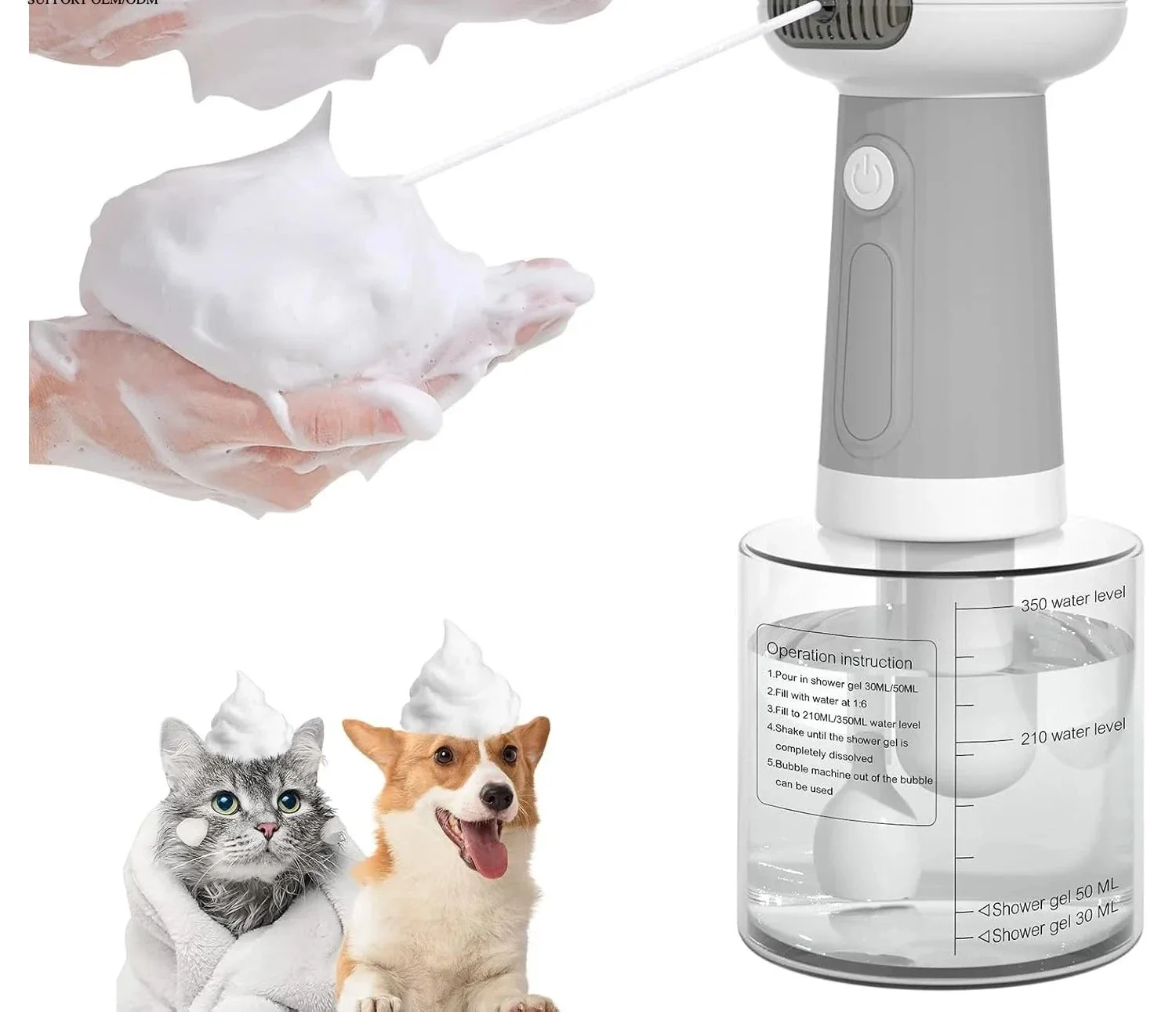 Secure Distributeur électrique de shampoing moussant pour chiens et chats Powerful