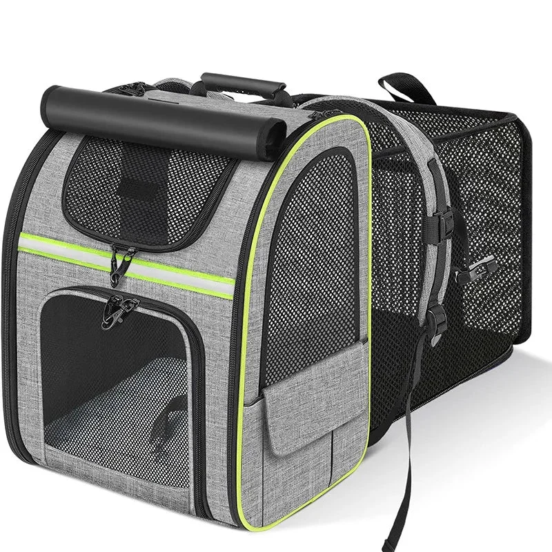 Powerful Sac à dos de transport extensible pour chat avec housse pare-soleil et maille respirante Versatile