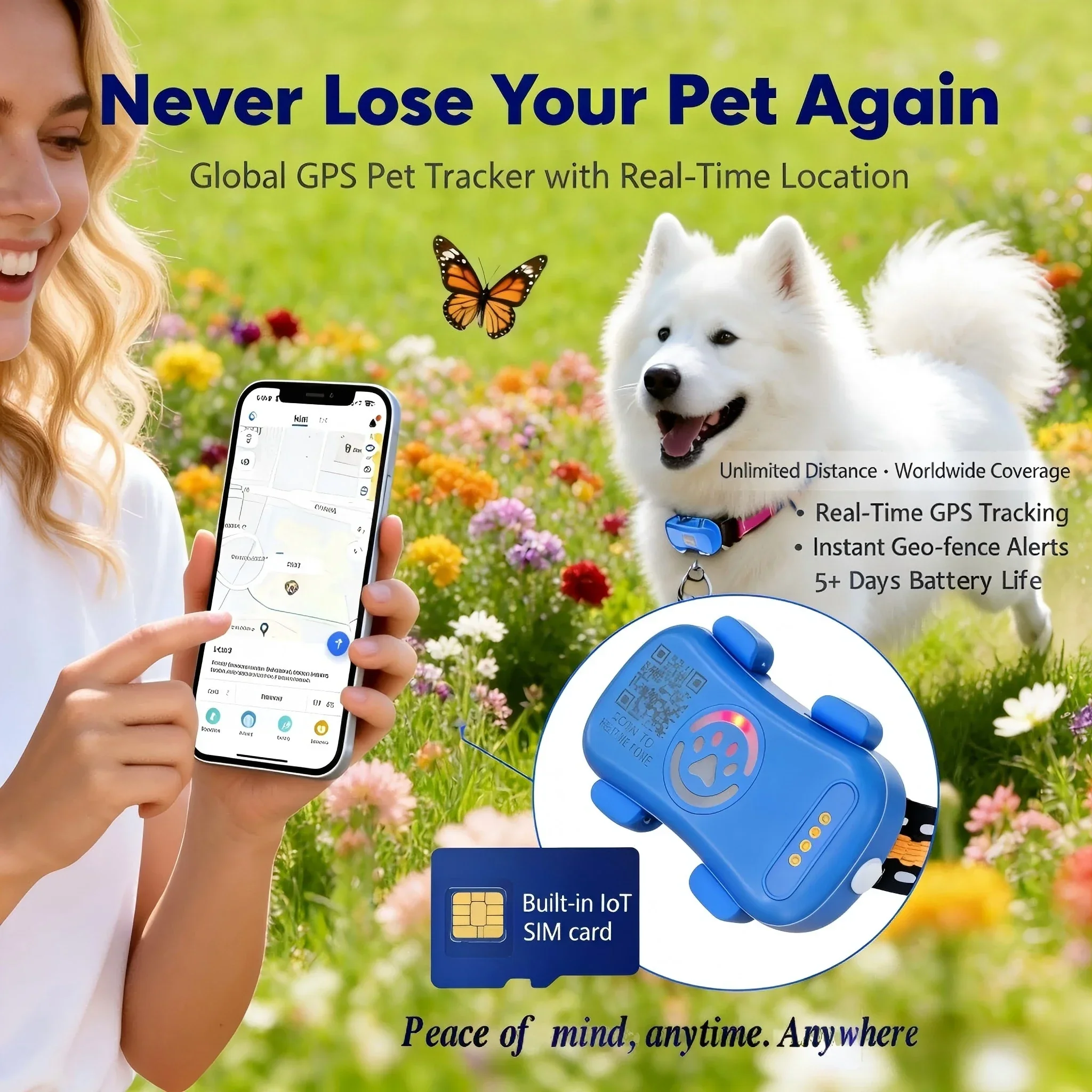 High-Grade Traceur GPS pour chiens et chats First-Class