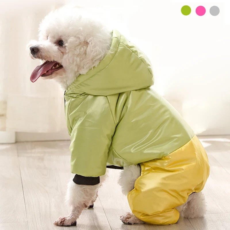 Reusable Waterproof Winter Down Hoodie Jacket for Small Dogs Fine