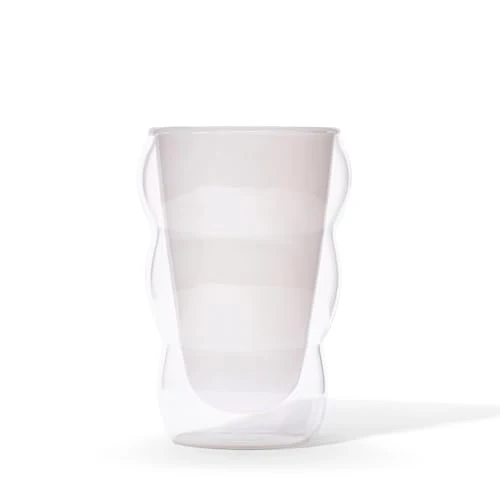 Clean White Glass Cloud Cup 12 oz Double Practical