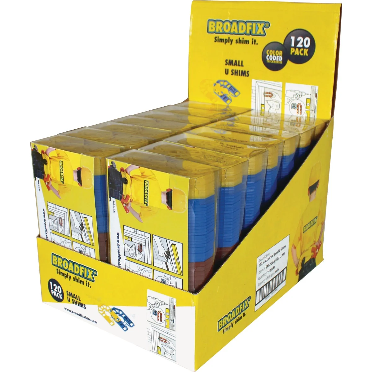 Specialty Broadfix 2-3 16 In. L Polypropylene Small U Shim Assorted Thicknesses 120-Count Dependable