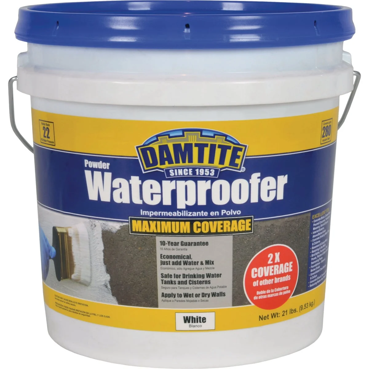 Long-Lasting Damtite 21 Lb. White Powder Masonry Waterproofer Efficient