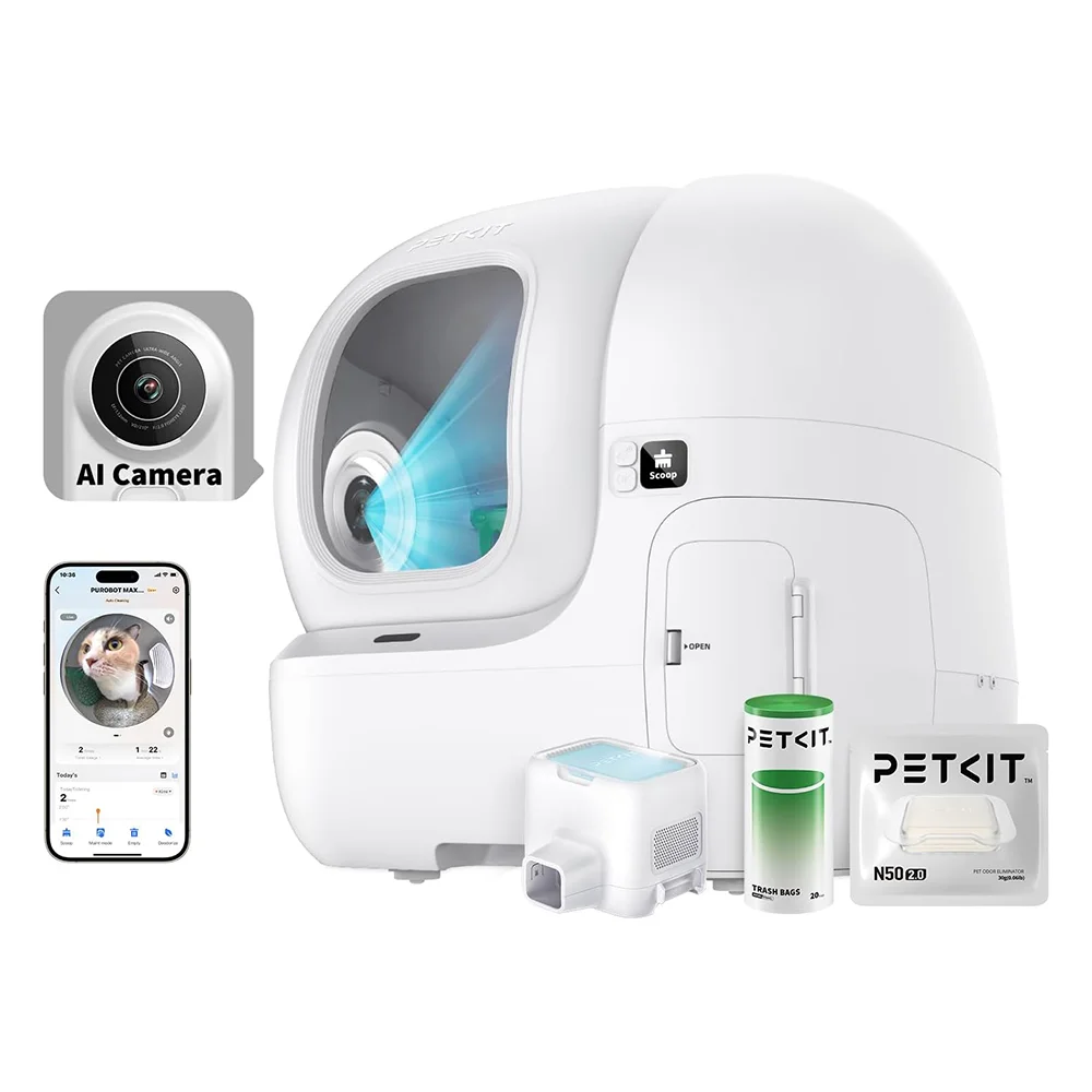 Green Self-Cleaning Smart Cat Litter Box with AI Camera Odour Control Original