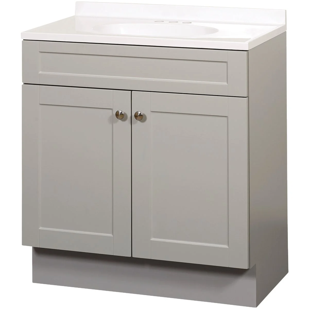 Efficient Zenith Zenna Home Cool Gray 36 In. W x 35 In. H x 18 In. D Shaker Vanity with White Cultured Marble Top Traditional