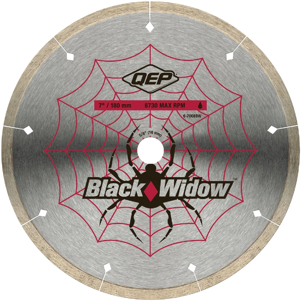 Pure QEP Black Widow 7 In. Segmented Rim Wet Cut Diamond Blade Proven