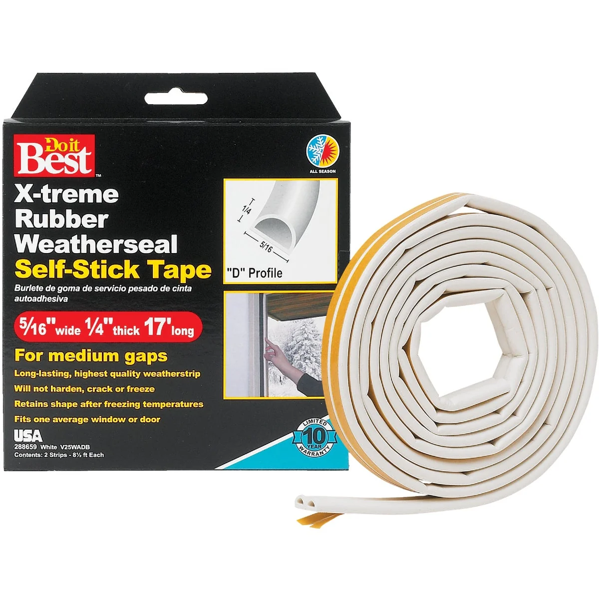 Superior Do it White 17' 5 16 Rubber Weatherstrip Relaxed