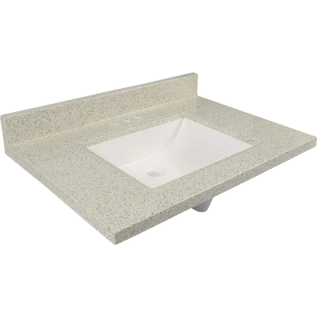 Proven Modular Vanity Tops 31 In. W x 22 In. D Dune Cultured Marble Vanity Top with Rectangular Wave Bowl Durable
