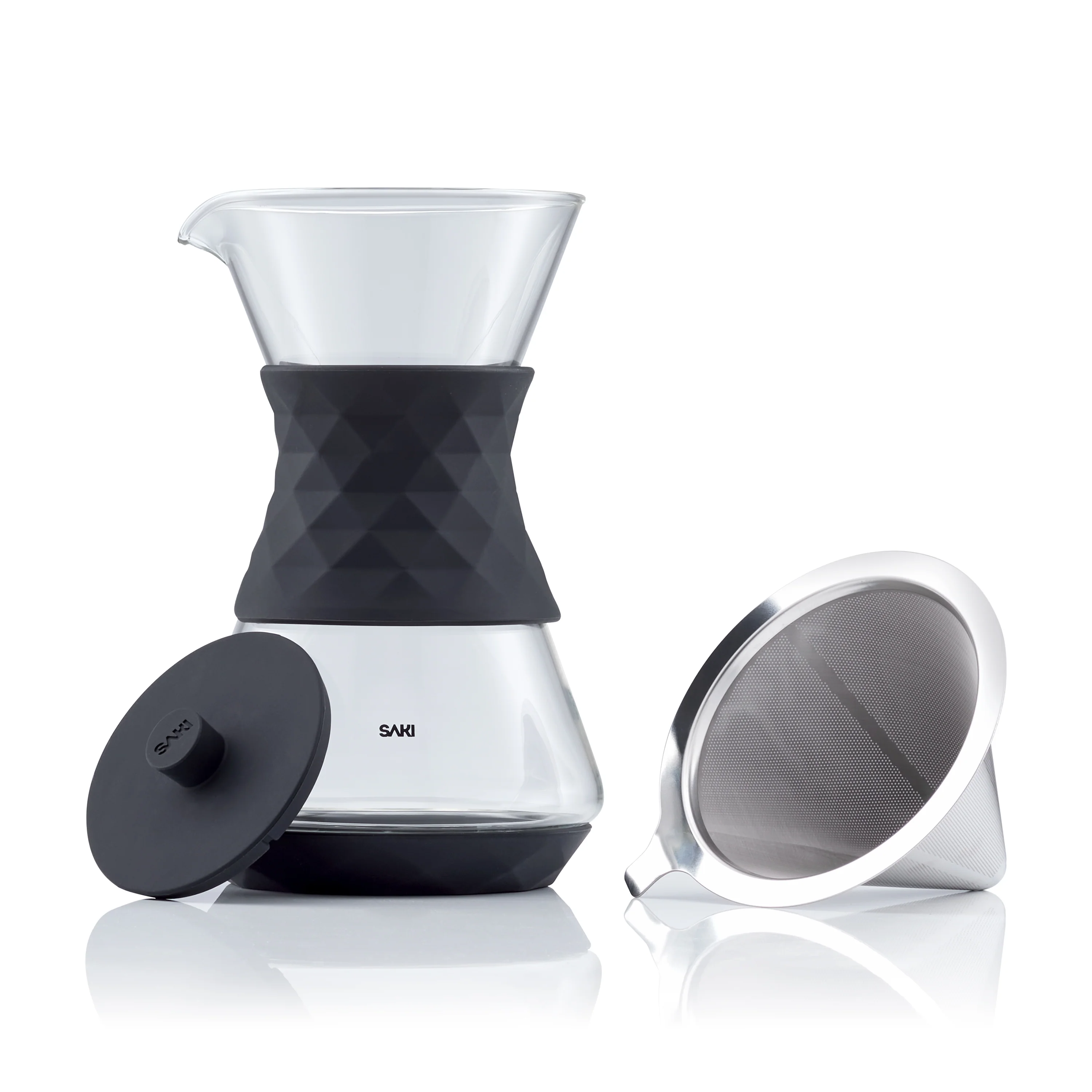 Authentic Saki Pour-Over Glass Coffee Maker Certified