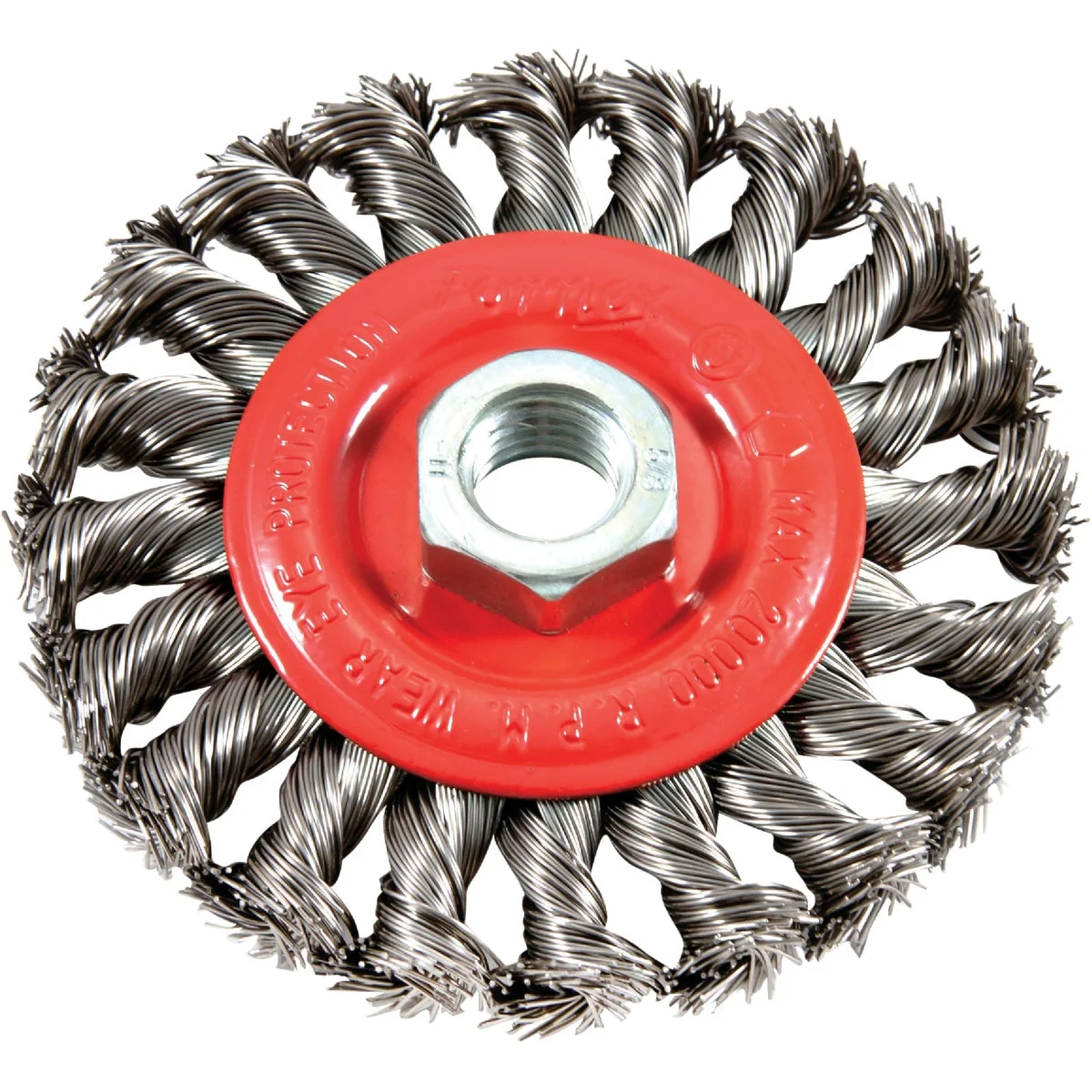 Fine Forney 4 In. Twisted Knotted 0.012 In. Angle Grinder Wire Wheel Reusable