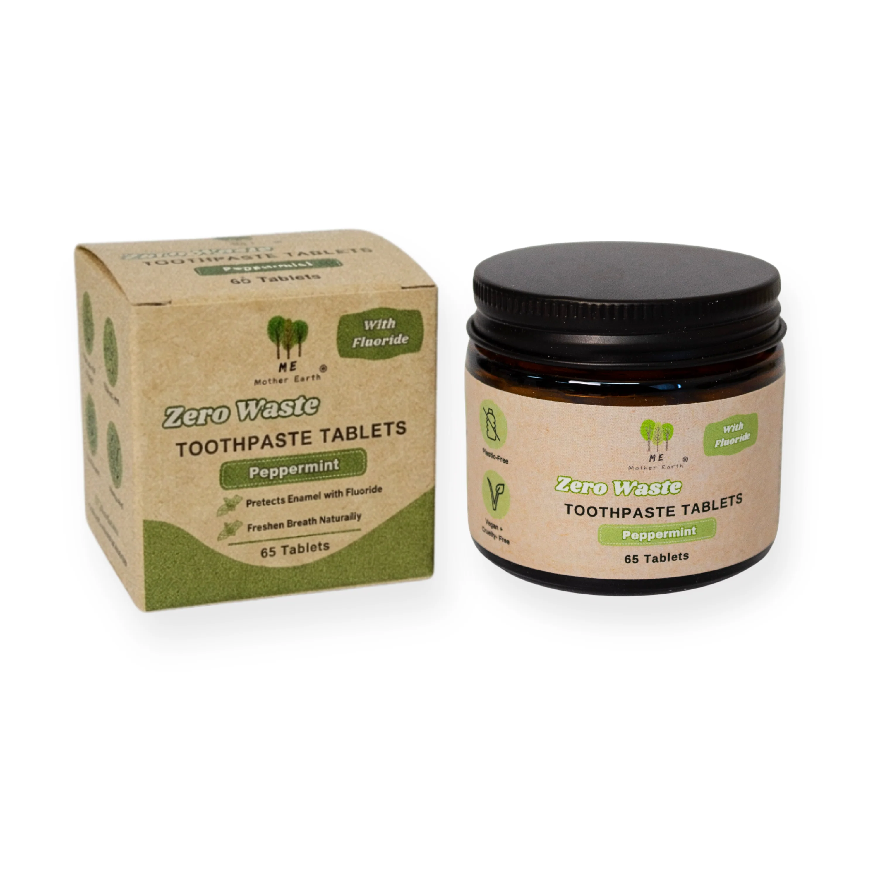 Genuine Me Mother Earth Toothpaste Tablets with Fluoride - Zero Waste Reliable