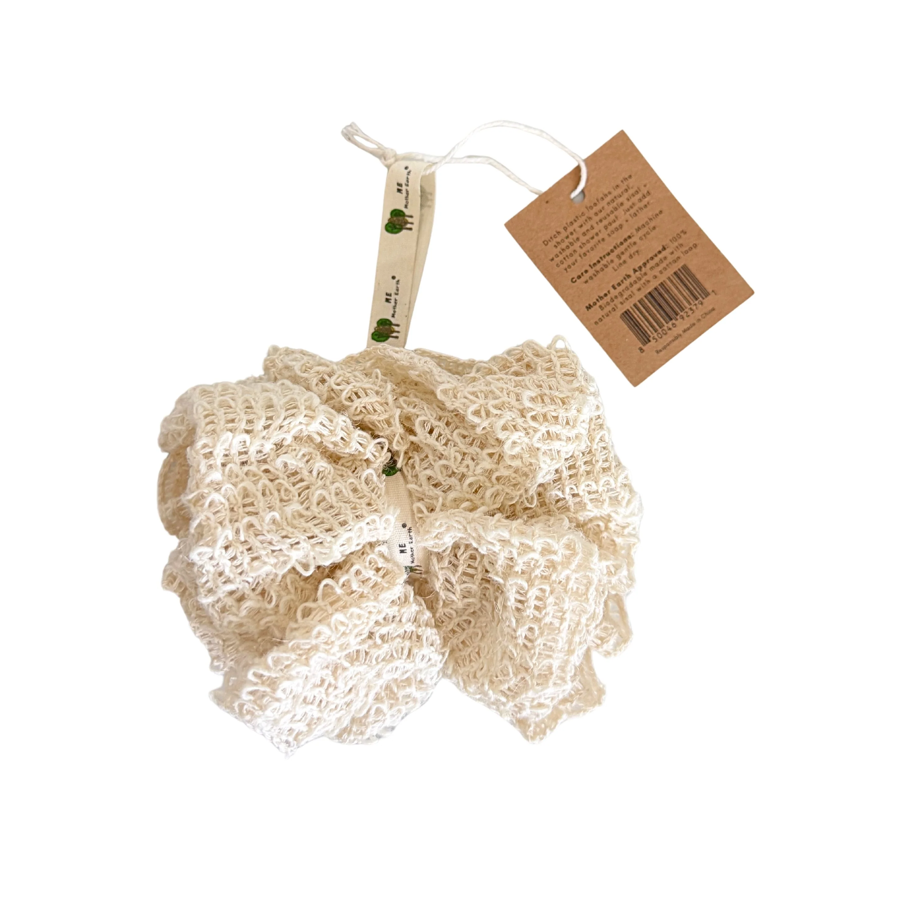 High-End Me Mother Earth Reusable Sisal Shower Pouf Natural
