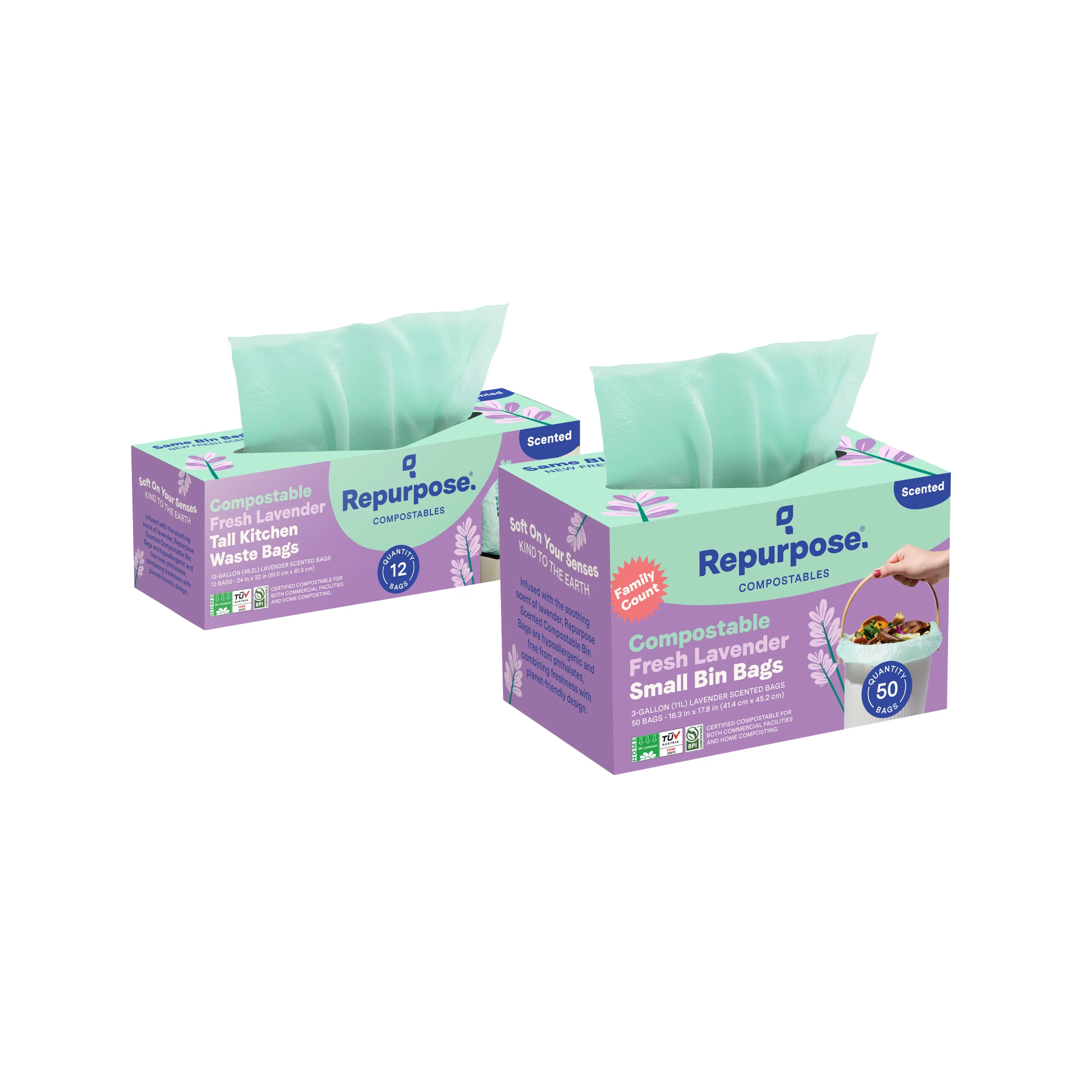 Organic Repurpose Buy Small Bin Bags 50 Bags Get 13-Gal Tall Kitchen Bags High-Grade