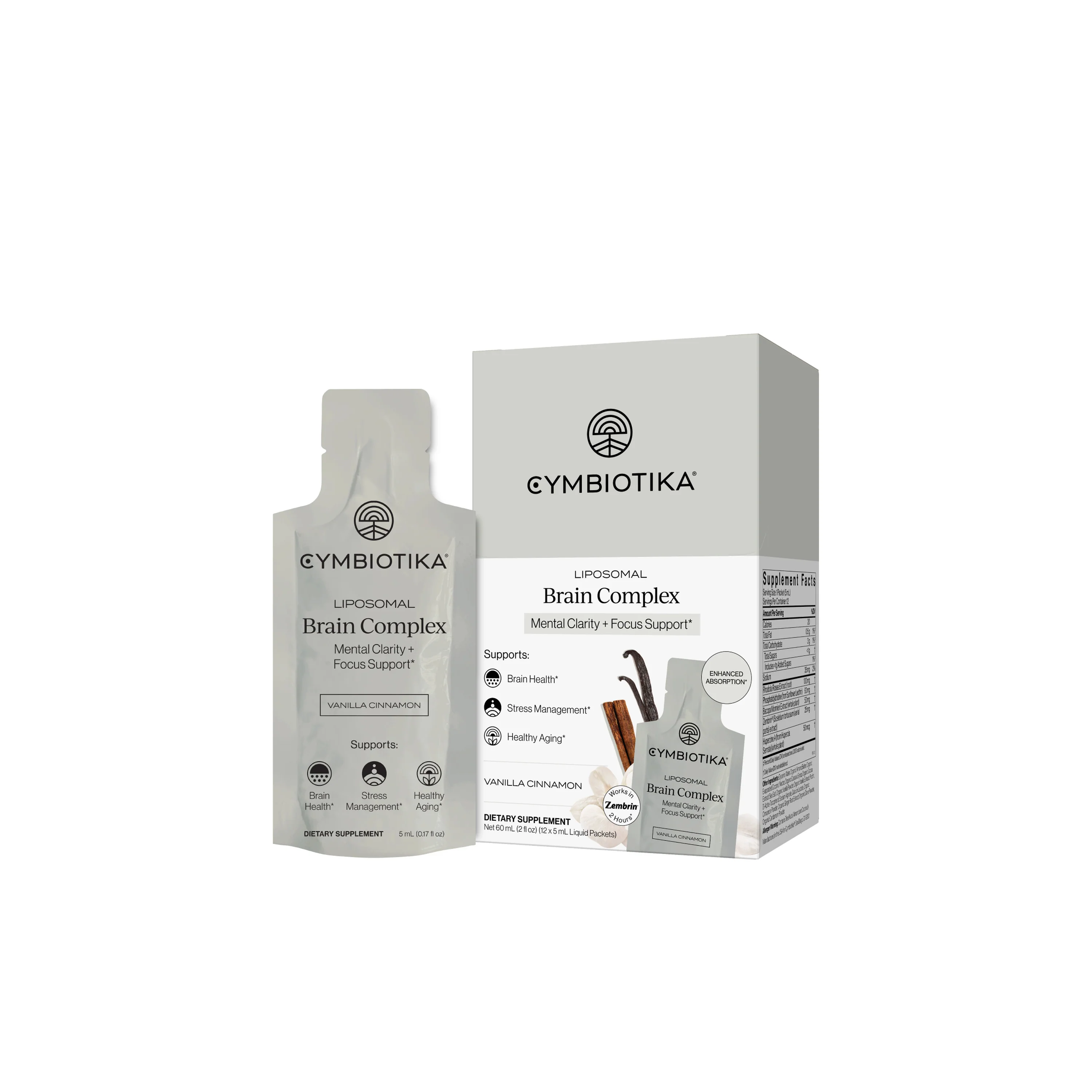 Prestigious Cymbiotika Liposomal Brain Complex Packets - Mental Clarity Focus Support Responsible
