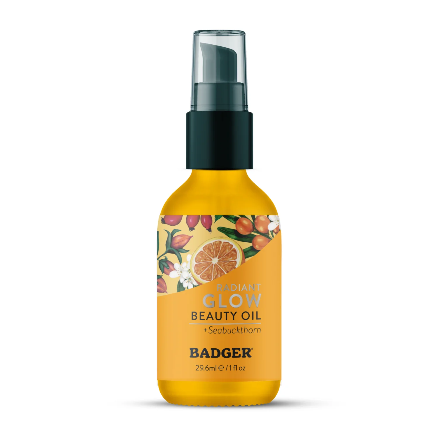 Clean Badger Balm Seabuckthorn Glow Beauty Oil - Brightens Protects Refined
