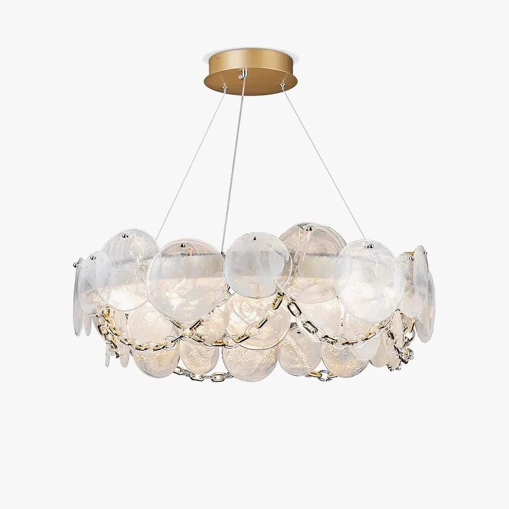 Stylish Moderne glazen schijfkroonluchter Optimized